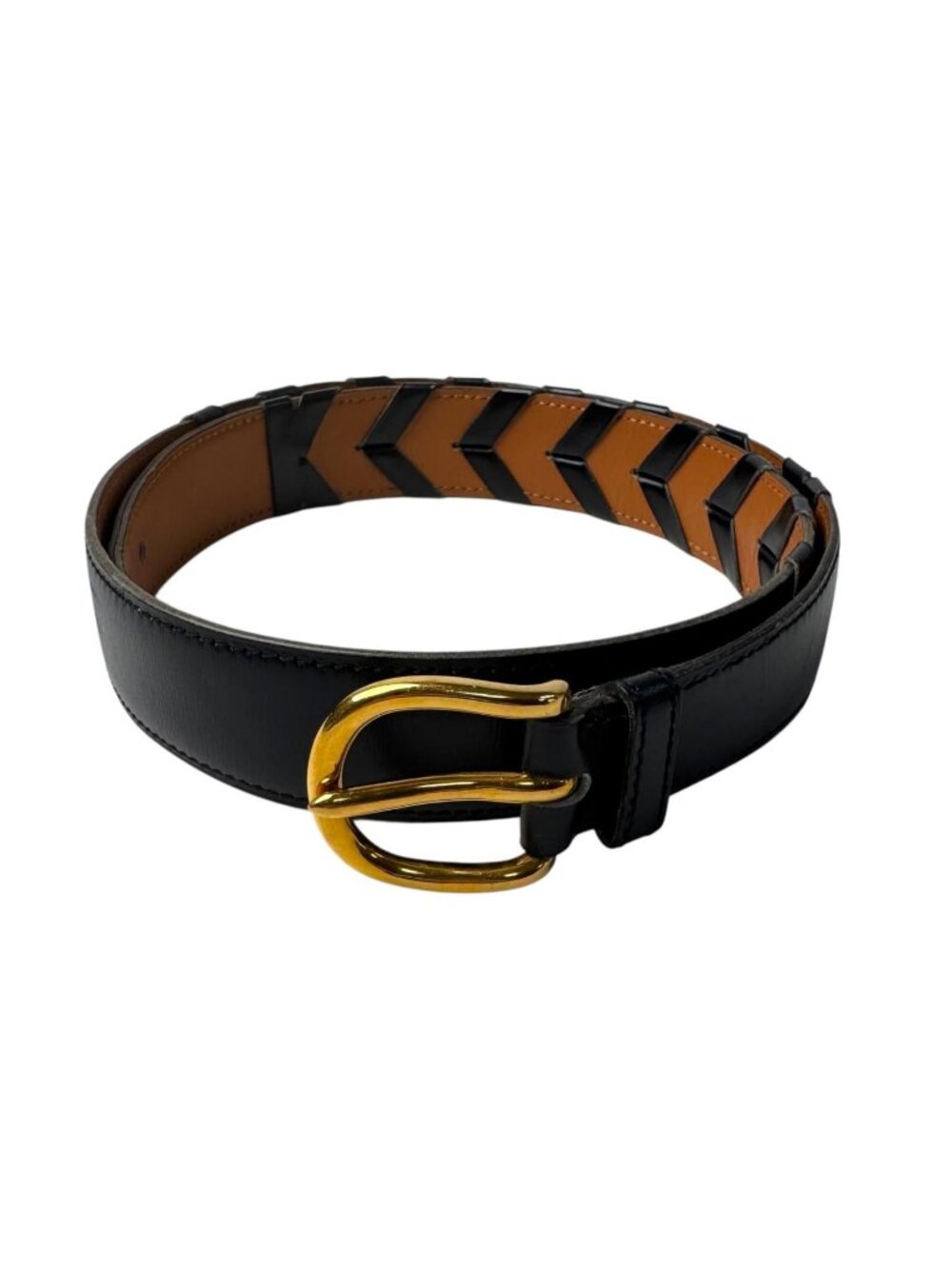 Hermes V-stitch Leather Belt 85